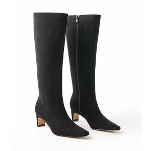 Ann Taylor Loft $199 black Tall Squared Pointy Toe Booties 8.5
